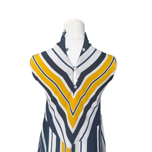 Zara Striped Mini Dress Size XS NWT Nautical Coastal Colorblock High Neck Artsy - Picture 6 of 9